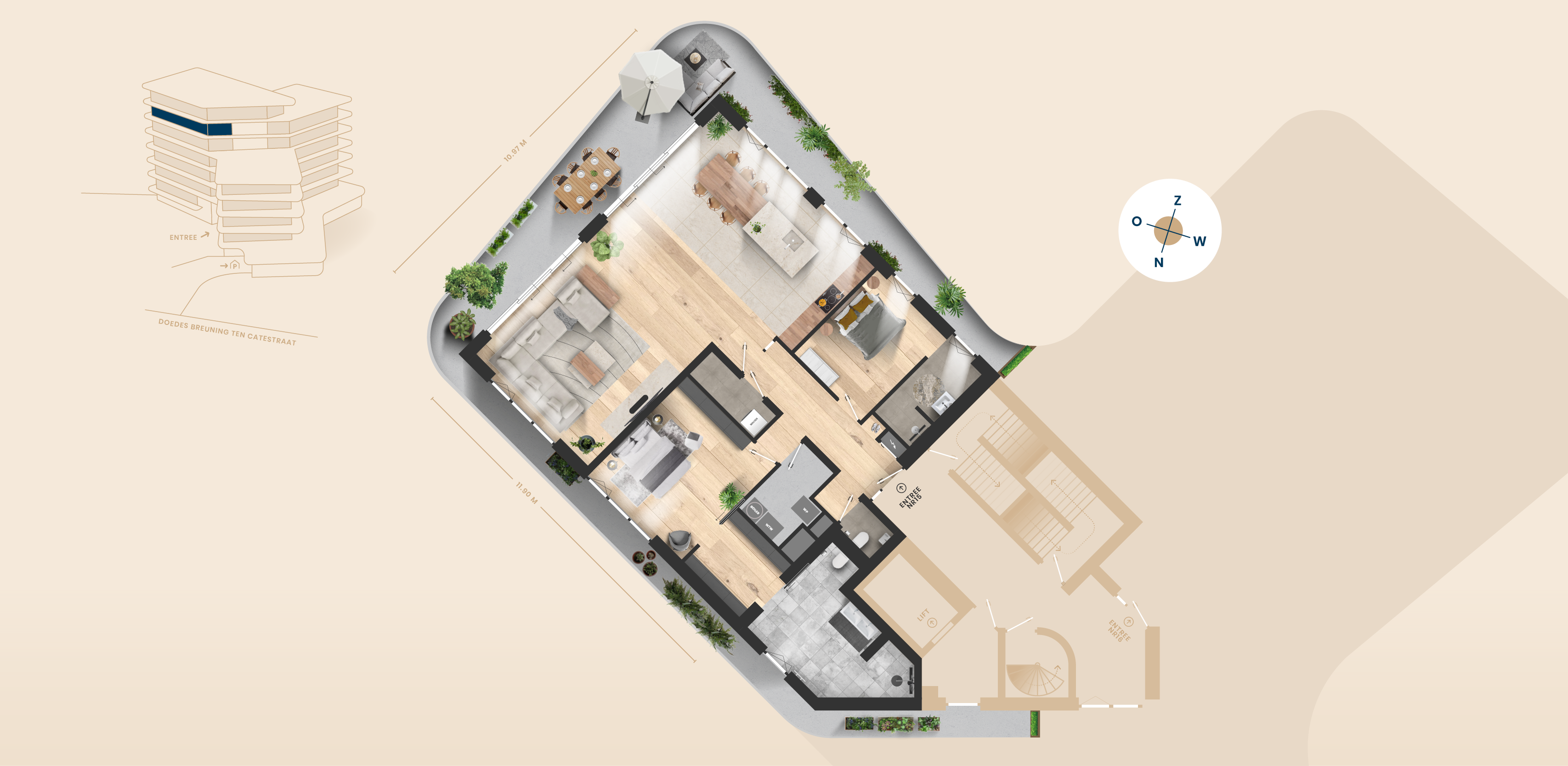 Nr 15 – Appartement plattegrond