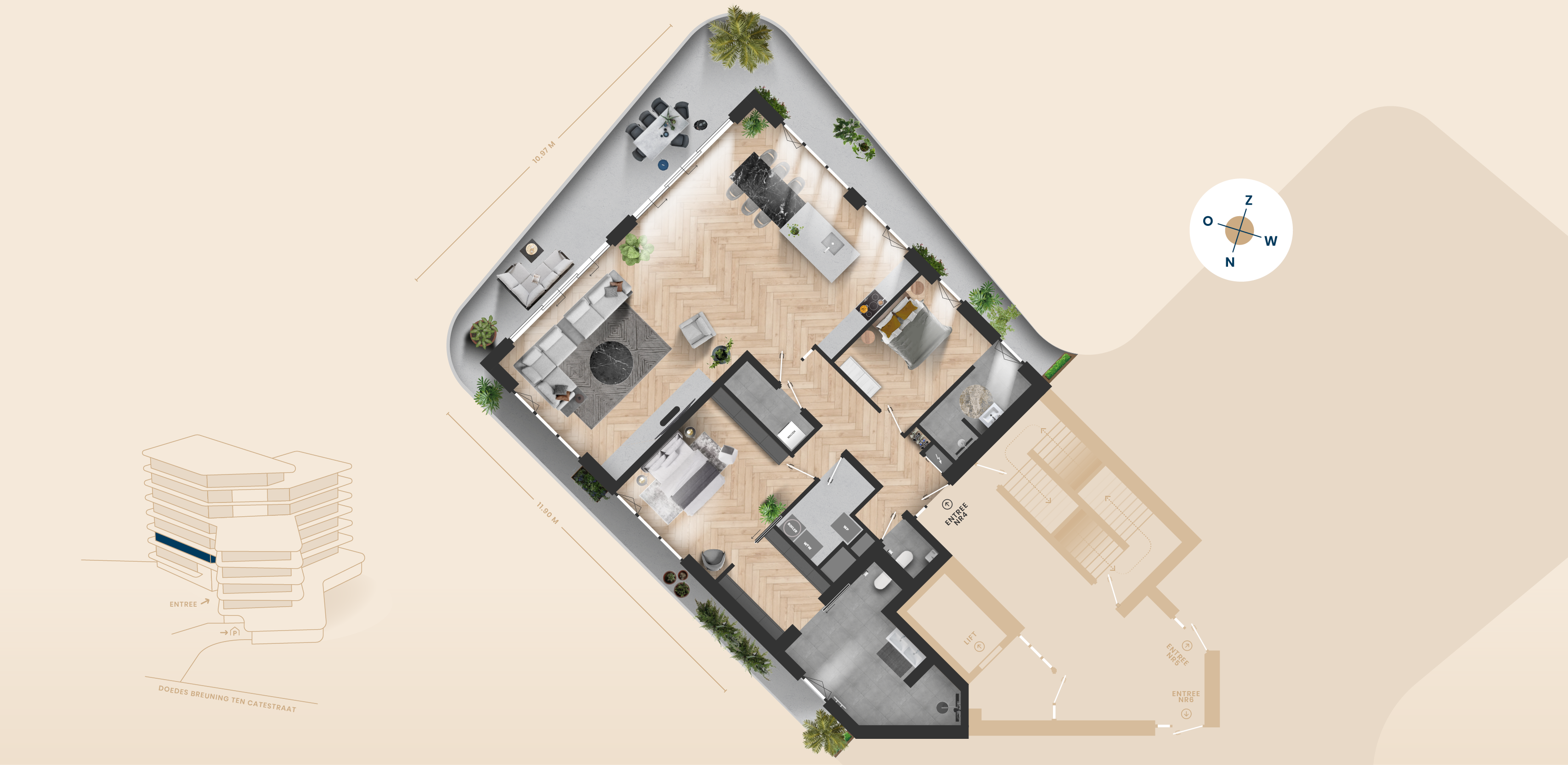 Nr 4 – Appartement plattegrond