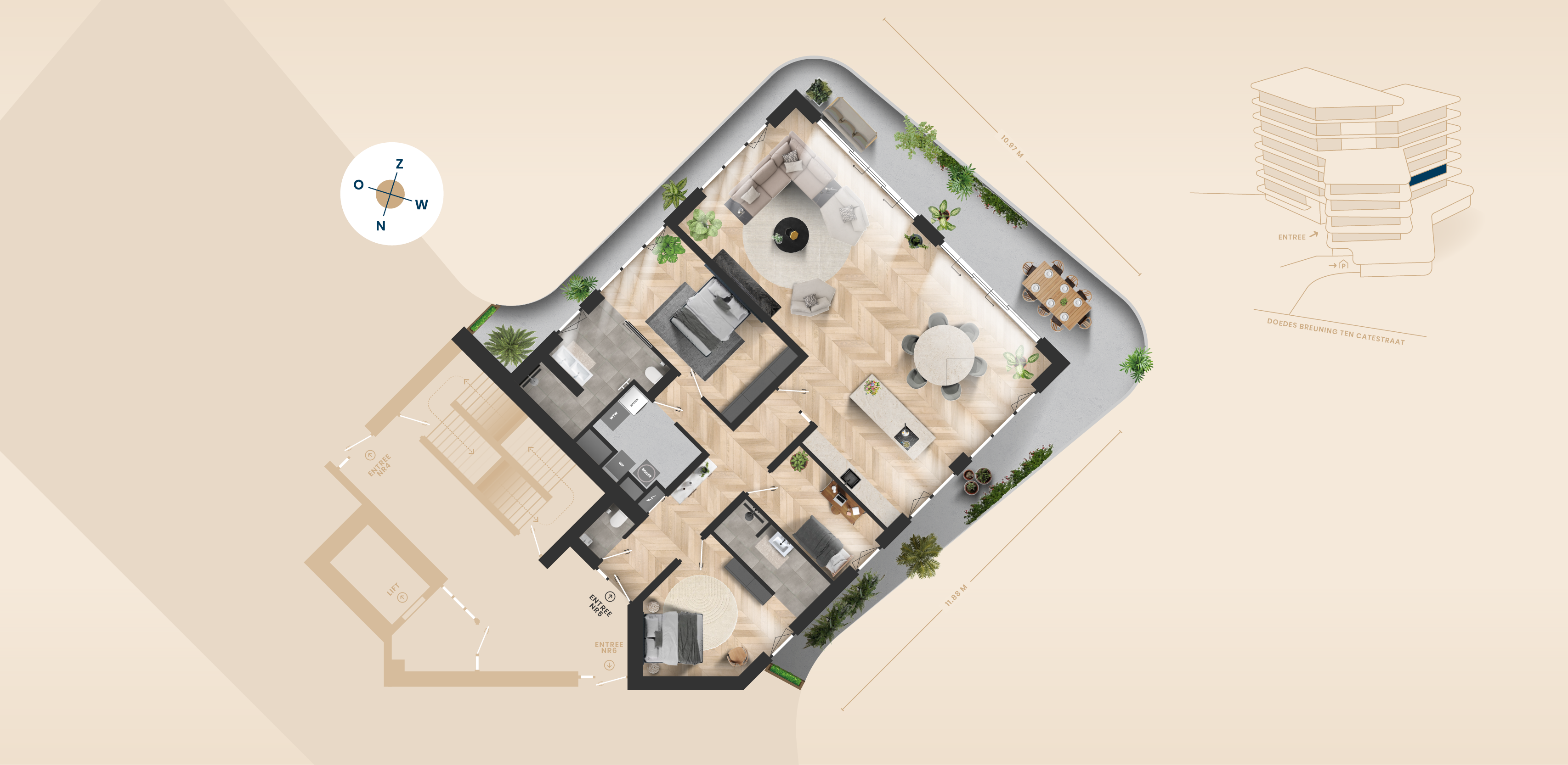 Nr 5 – Appartement plattegrond