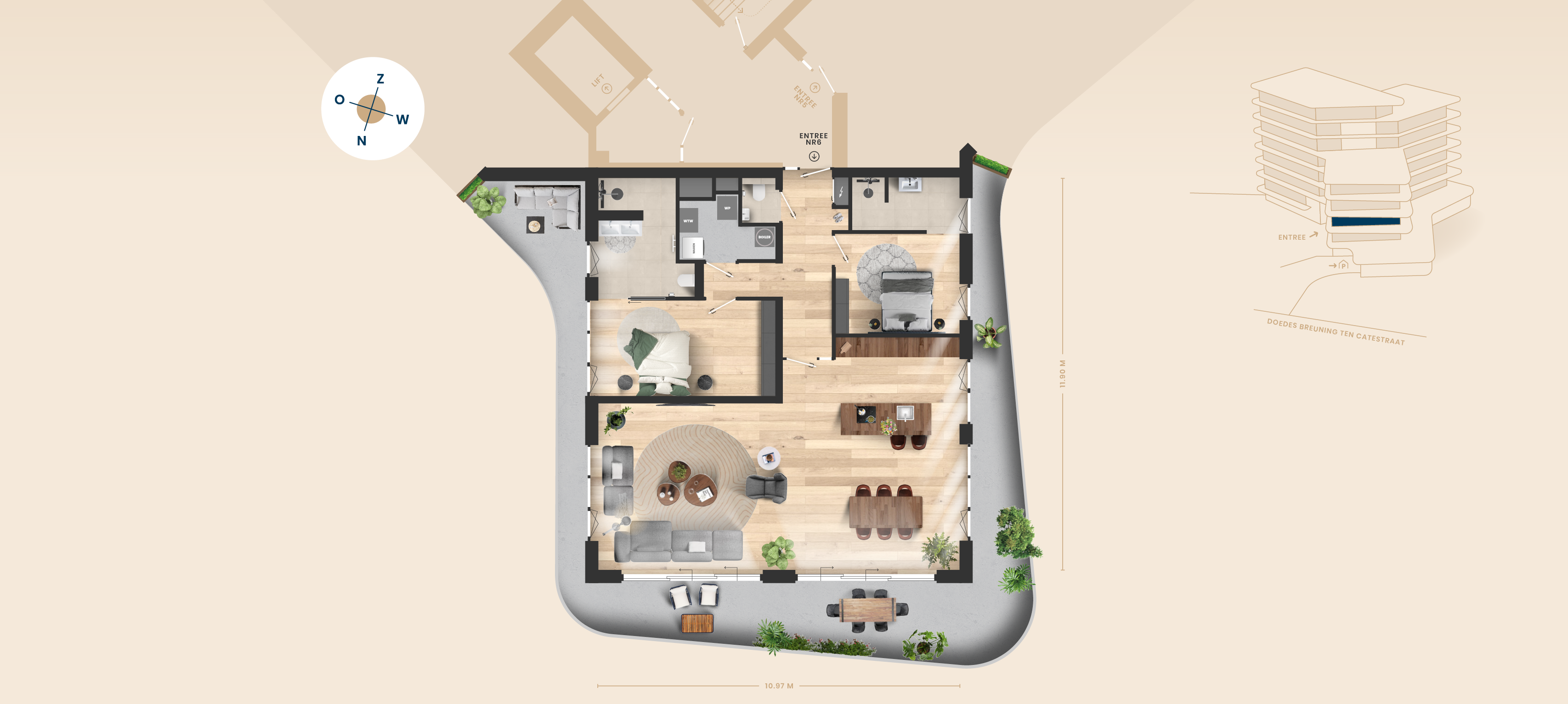 Nr 6 – Appartement plattegrond