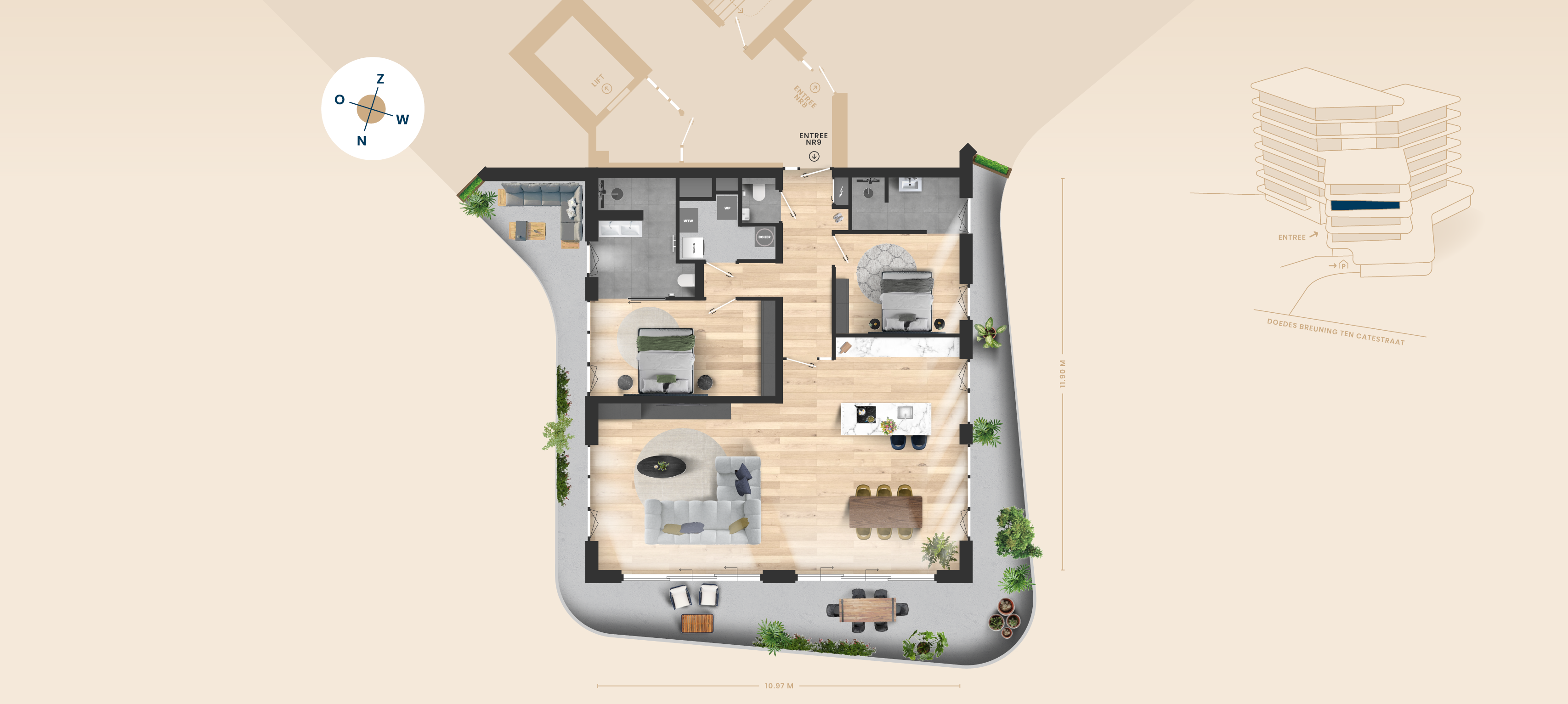 Nr 9 – Appartement plattegrond